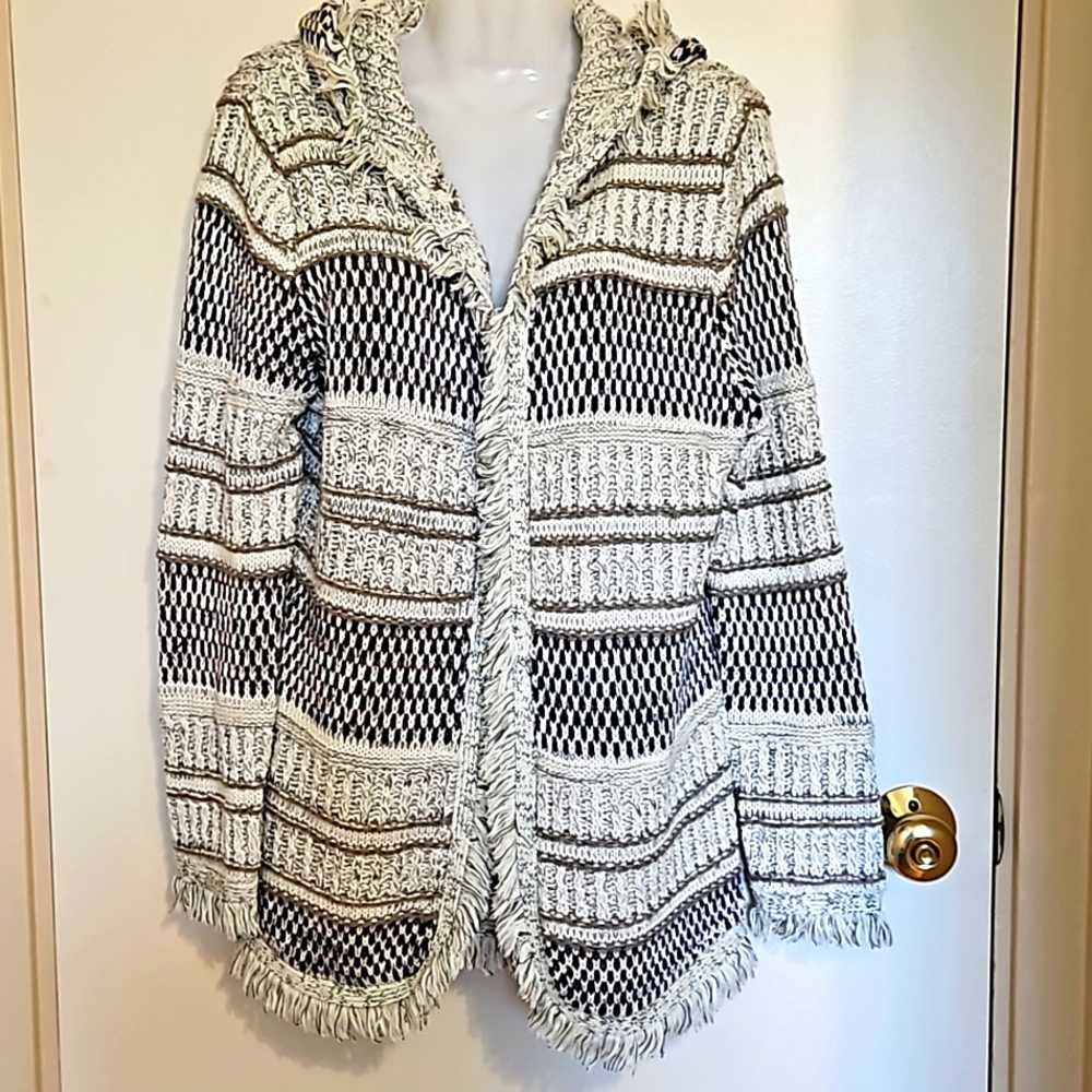 Amanda Green Hooded Knit Cardigan US S